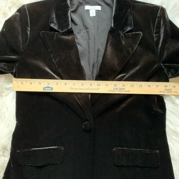 Nine West Cara Santana X Black Velvet Blazer Jacket - Picture 14 of 16